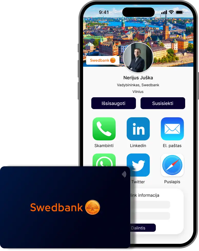 Swedbank Išmanioji vizitinė ir skaitmeninis profilis